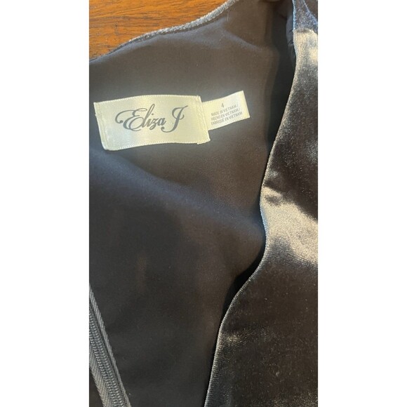 Eliza J Velvet Jumpsuit Size 4 Gray Long Sleeve - Picture 4 of 12